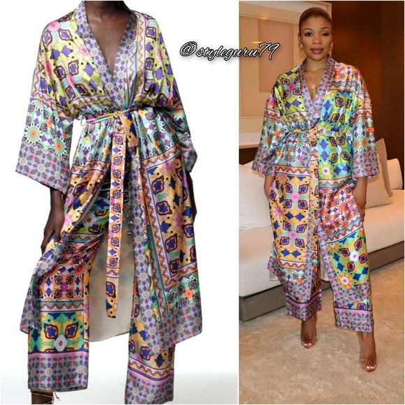 NWT ZARA Printed Belted Colorful Oversized Kimono